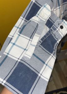 Men's Blue Plaid Long Sleeve Shirt
