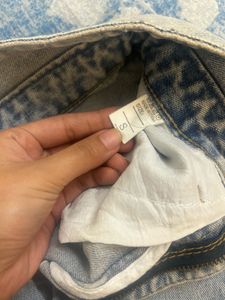 Light Wash Denim Mini Skirt