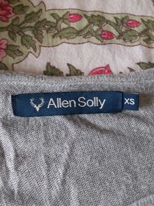 ALLEN SOLLY GREY 3/4th SLEEVES TOP