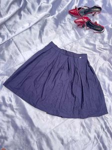 Pleated A-Line Midi Skirt