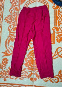 Pink Straight Pant + Golden Dupatta