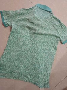 Men's Green &amp; White Polo T-Shirt