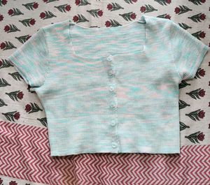 Cute Pastel Striped Cropped Cardigan