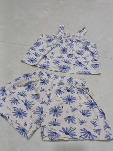 Cute Floral Print Top & Shorts Set
