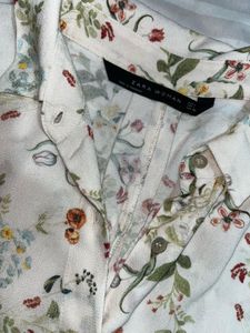 Zara Floral Print Button-Up Shirt
