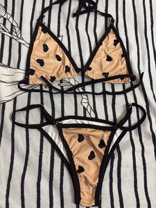 Cute Heart Print Bikini Set