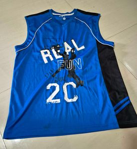 Men's Blue Graphic Sleeveless T-Shirt