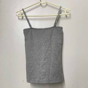 Grey Spaghetti Strap Tank Top