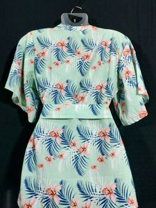 Light Green Floral Printed Top
