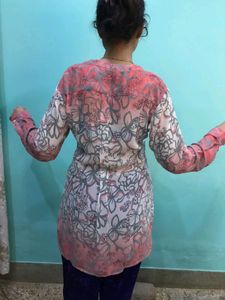 Flower Printed Chiffon Tunic