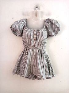 White With Grey Stripped Dress (Women's)