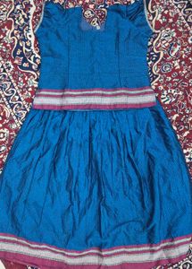 Blue Printed Ethnic Skirt with top