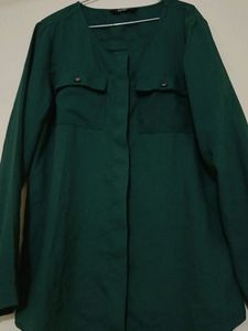 Green Colour Shirt Pattern Top