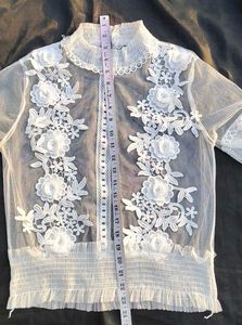 White Floral Lace Blouse