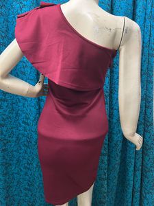 Wine One shoulder Dress