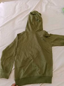 Olive Green Hoodie with Flower Design