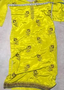 Vibrant Yellow Embroidered Kurta