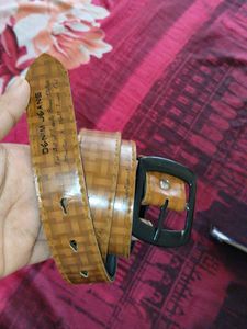 Yellow Croc Textured Belt