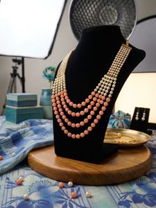 Multi-strand Pearl &amp; Coral Necklace Set