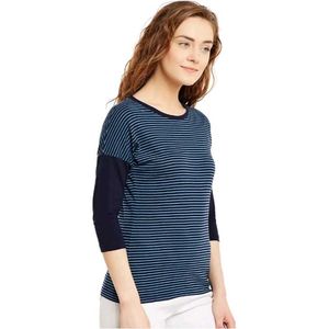 Women's Blue Striped T-Shirt
