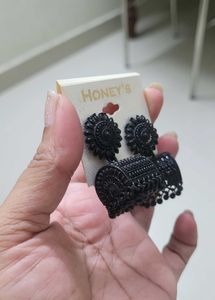 Black Jhumka Earrings