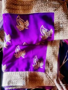 Elegant Purple Embroidered Saree