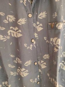Men's Blue Floral Print Shirt
