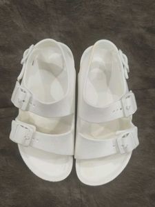 Birkenstock White Buckle Sandals