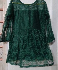 Elegant Green Lace Tunic Top