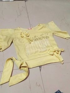 Cute Yellow Kurta Set with Bows