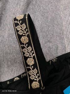 GOLD EMBROIDERY BLACK KURTI