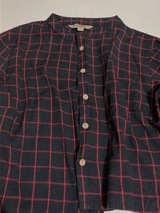 Checked Long Sleeve Top