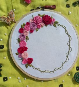 Floral Hand Embroidered Hoop🪡