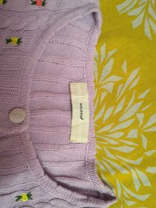 Lavender Cable Knit Cropped Cardigan