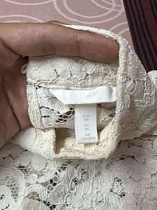 Elegant Lace Mock Neck Blouse