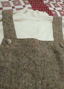 Tweed Pinafore Dress &amp; Turtle Neck Top
