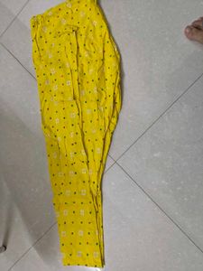 Yellow Printed Leggings