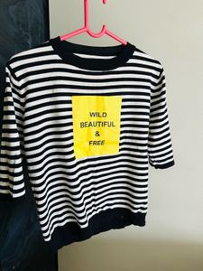 Striped Top with "Wild Beautiful &amp; Free" Print