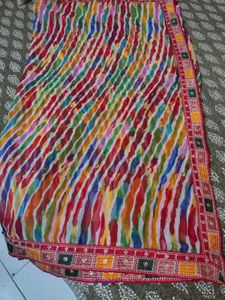 beautiful laharia saree with stiched blouse
