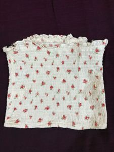 Cute Floral Smocked Tube Top