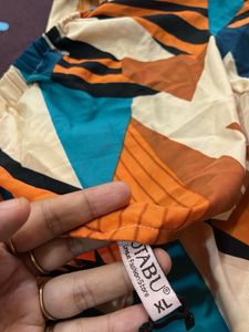 Abstract Print Cutout Midi Dress