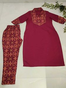 Maroon Kurta Set with Pants✨✨♥️♥️