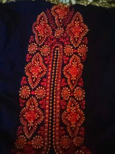 Navy Blue Embroidered Kurta