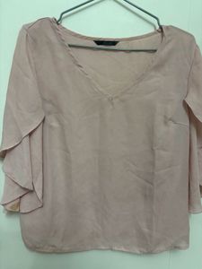 Bell Sleeves Baby Pink Top