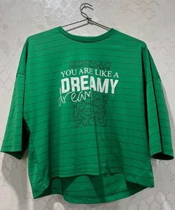 Green Striped "Dreamy Dream" T-Shirt