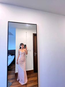Sparkling Rose Gold Maxi Dress