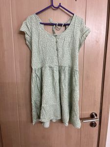 Light Green Floral Mini Dress