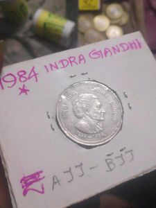 Very Rare Big Coin 5 Rs With Indira Gandhi