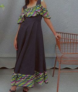 Boho Cold Shoulder Maxi Dress