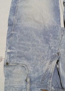 Striped Denim Shorts